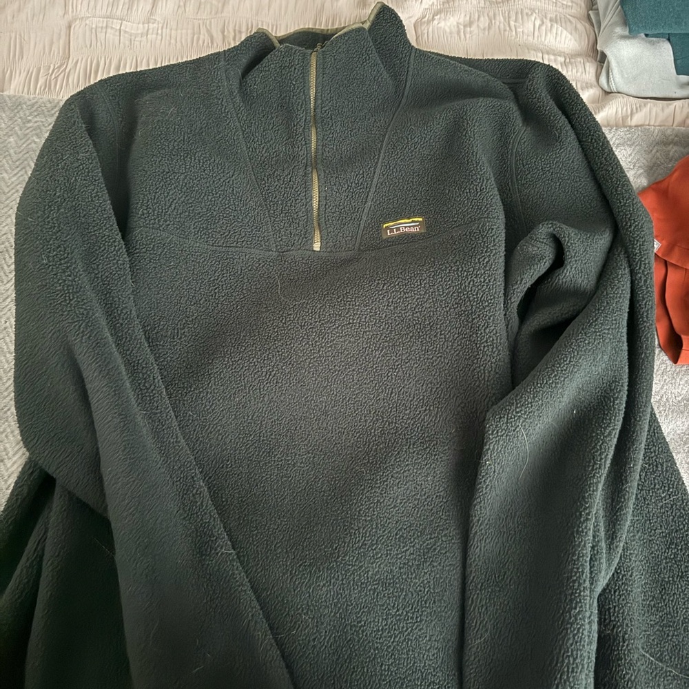 L.L. Bean Men's Dark Green Zip-Up Sweater
